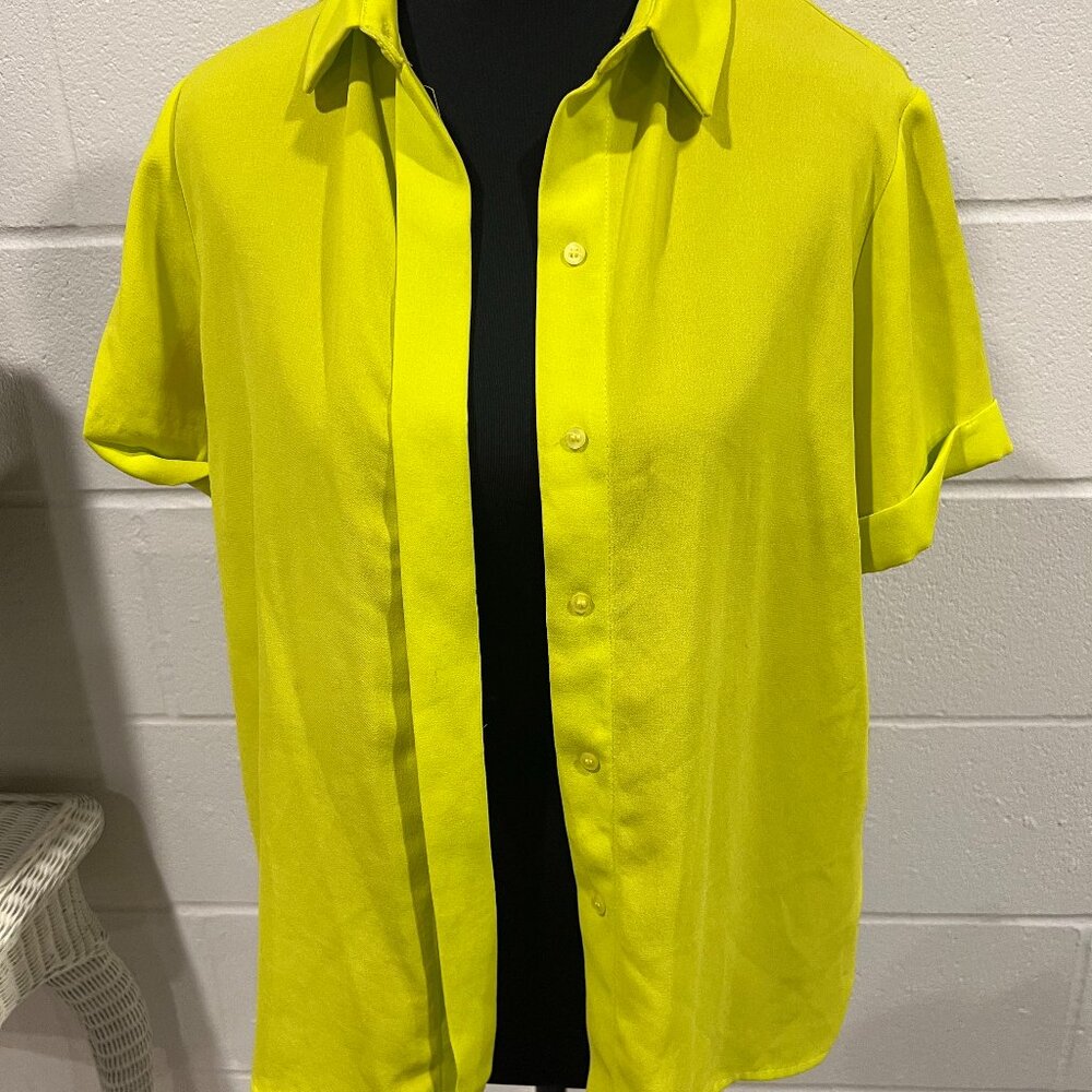 Zara Basics Small Collared Top – Light Yellow/Green Shade